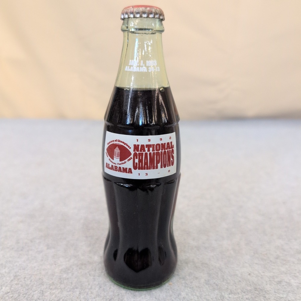 Alabama Crimson Tide 1992 National Champions Coca-Cola Bottle 8oz Sealed 1993 - Picture 1 of 6